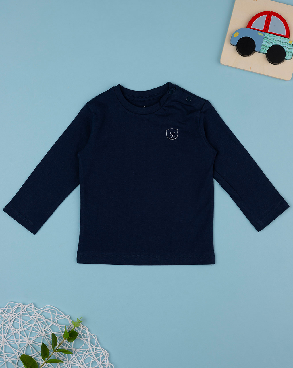 βρεφική μπλούζα μπλε teddy για αγόρι - Prénatal