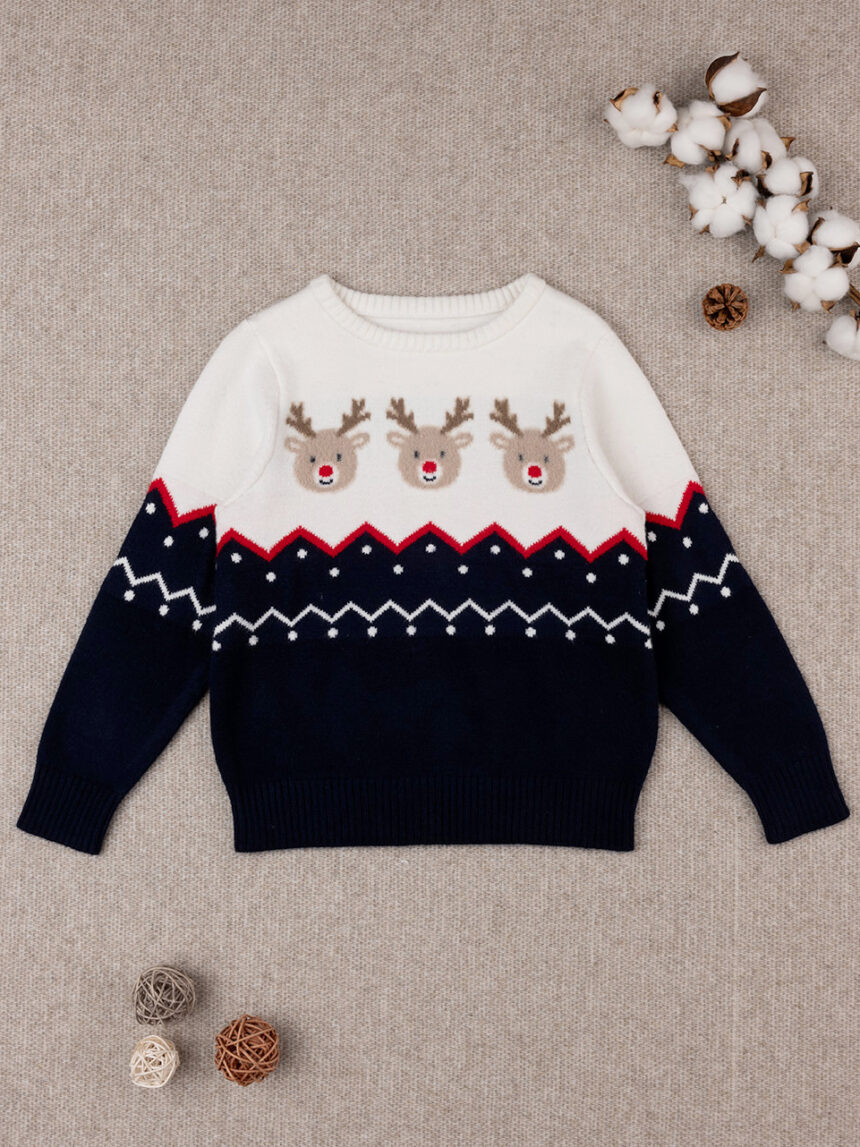 χριστουγεννιάτικο παιδικό πουλόβερ με τάρανδο για αγόρι - Prénatal