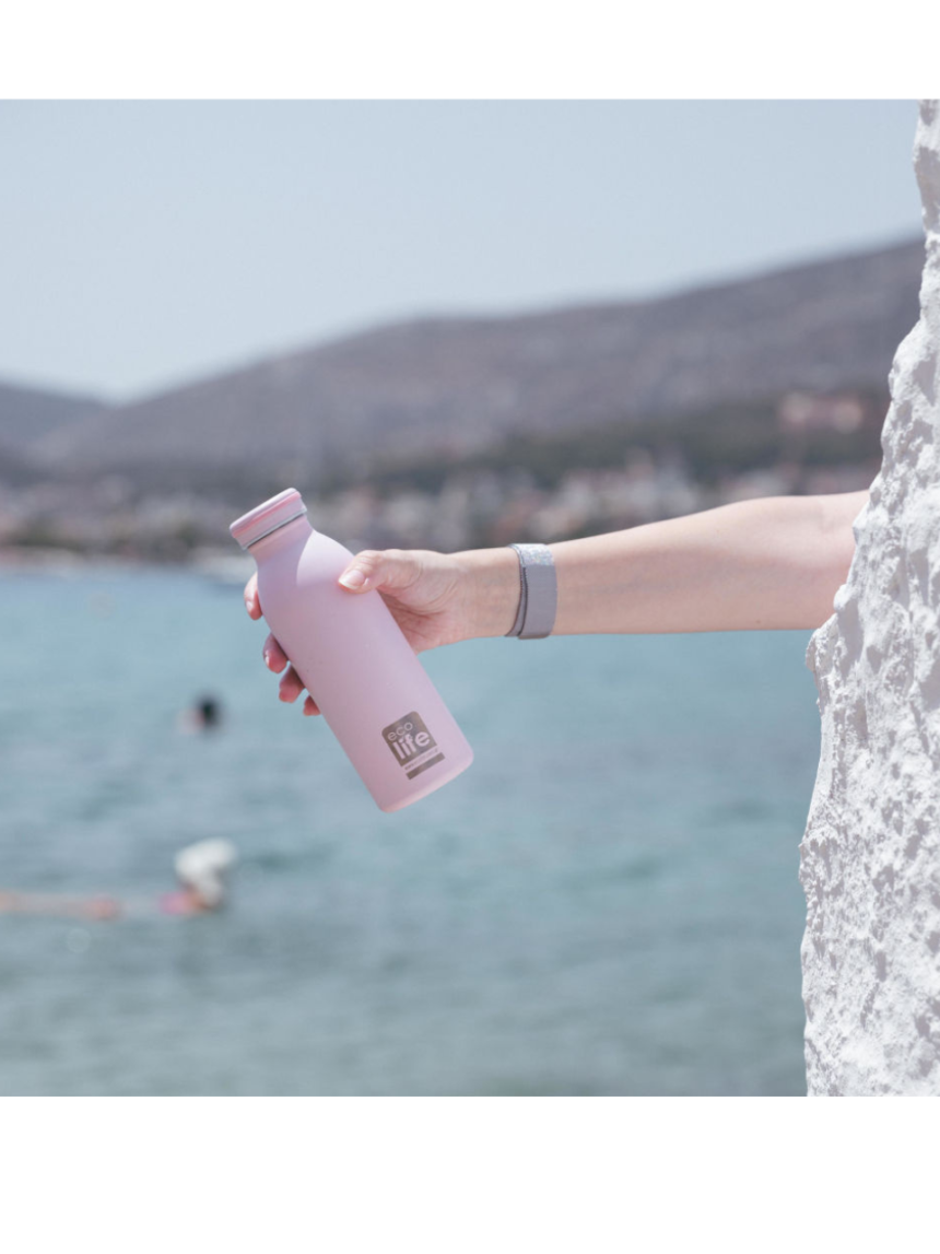 Ecolife μπουκάλι θερμός 450ml - pastel pink 33-bo-3046 - Ecolife