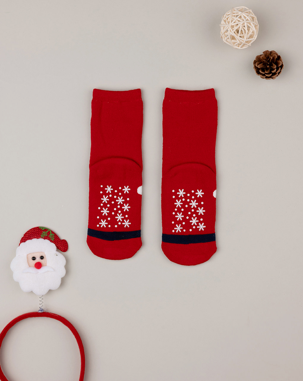 χριστουγεννιάτικες παιδικές αντιολισθητικές κάλτσες με άγιο βασίλη για αγόρι - Prénatal