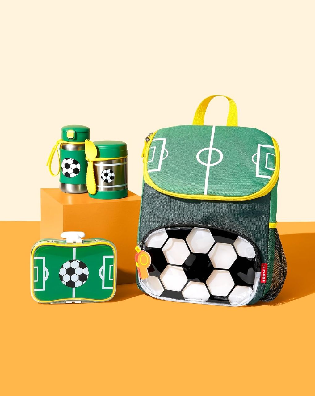 Skip hop spark style stainless steel παγούρι με καλαμάκι 350ml soccer 9o285710 - SKIP HOP