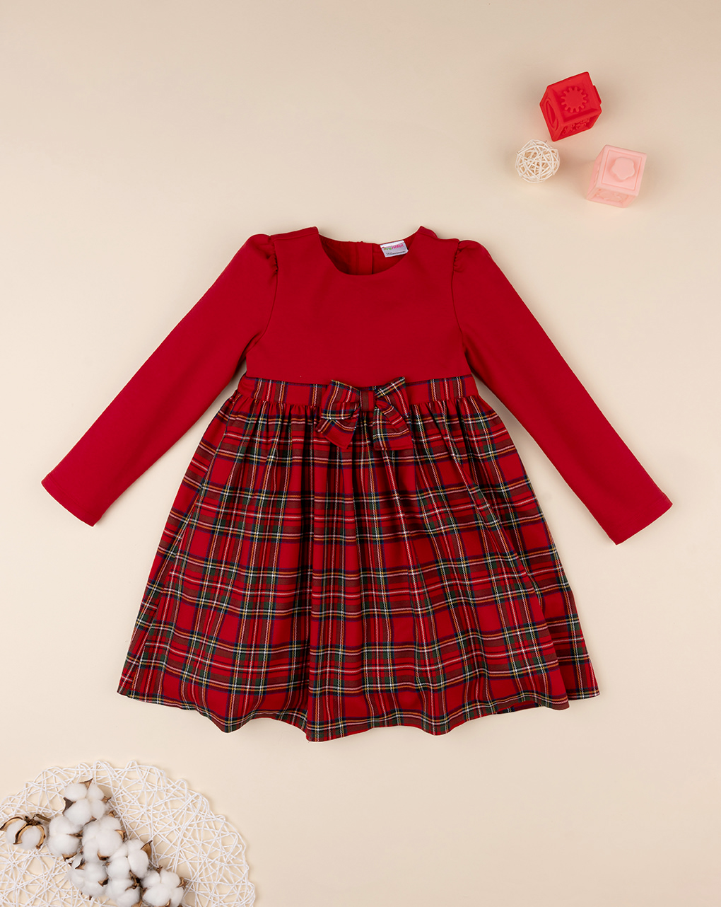 παιδικό φόρεμα κόκκινο καρό για κορίτσι