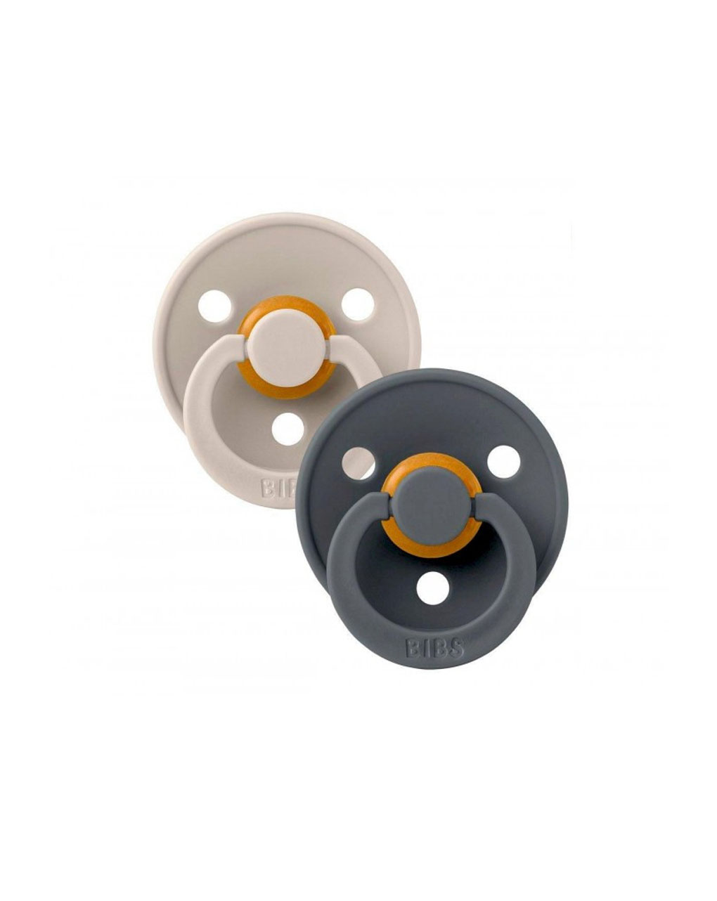 Bibs πιπίλες καουτσούκ colour sand/iron  0+m σετ 2 τεμ. - BIBS