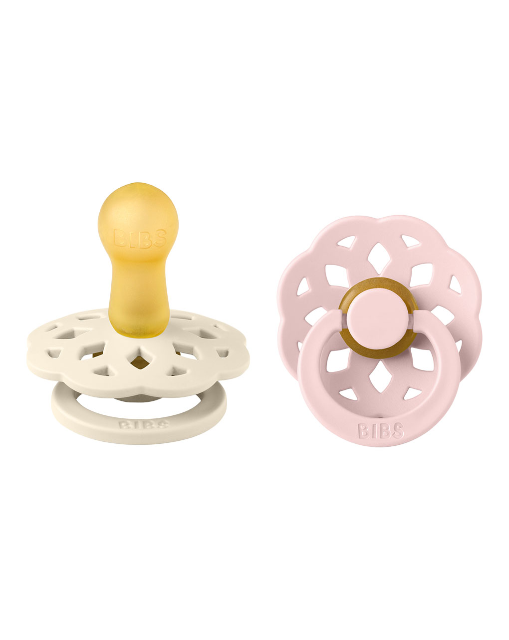 Bibs πιπίλες καουτσούκ boheme colour ivory / blossom 6+m σετ 2 τεμ. - BIBS