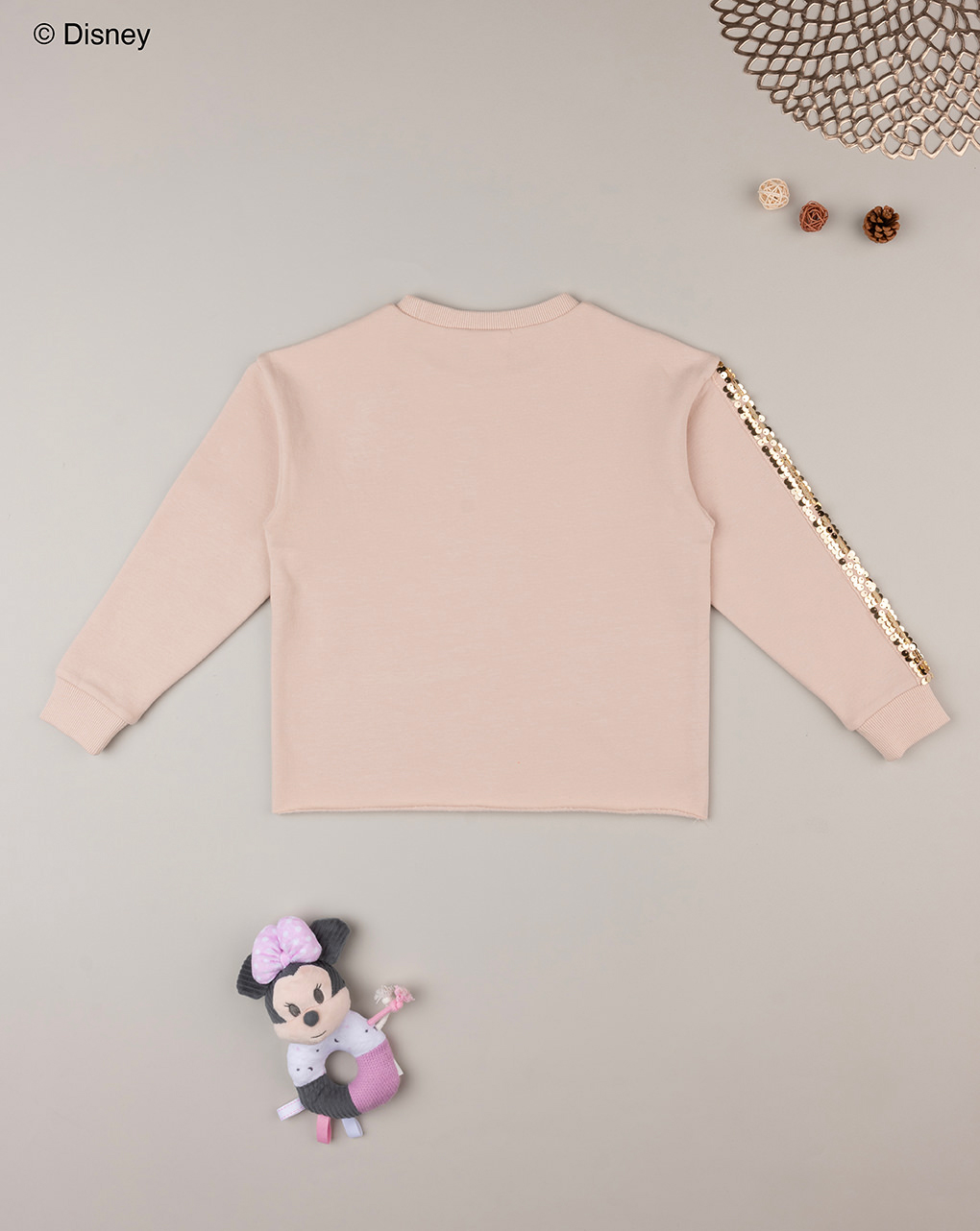 παιδική μπλούζα φούτερ μπεζ με τη minnie για κορίτσι - Prénatal