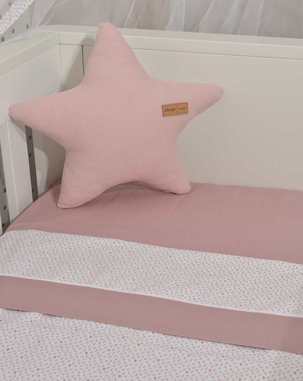 Baby oliver σετ σεντόνια λίκνου x2 dusty pink 46-6704-402 - BABY OLIVER