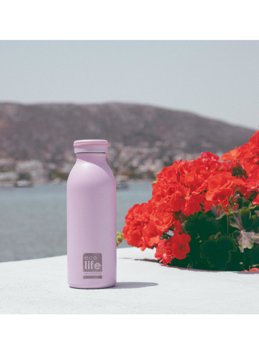 Ecolife μπουκάλι θερμός 450ml - pastel pink 33-bo-3046 - Ecolife