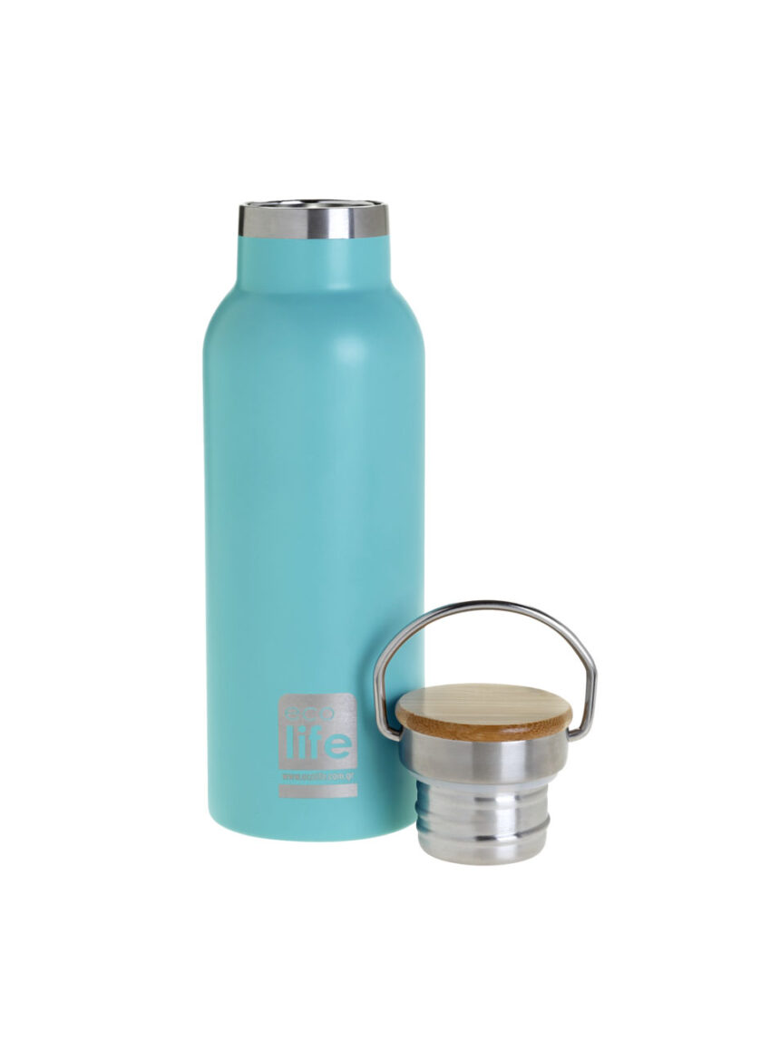 Ecolife μπουκάλι θερμός bamboo lid 500ml - blue - Ecolife