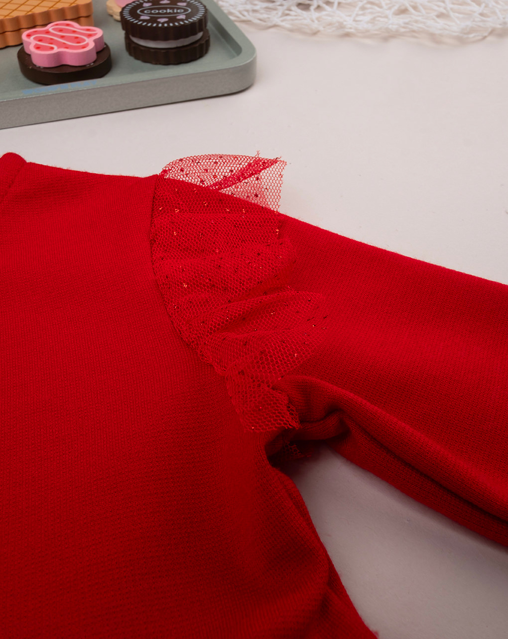 βρεφικό φόρεμα κόκκινο με τούλι για κορίτσι - Prénatal