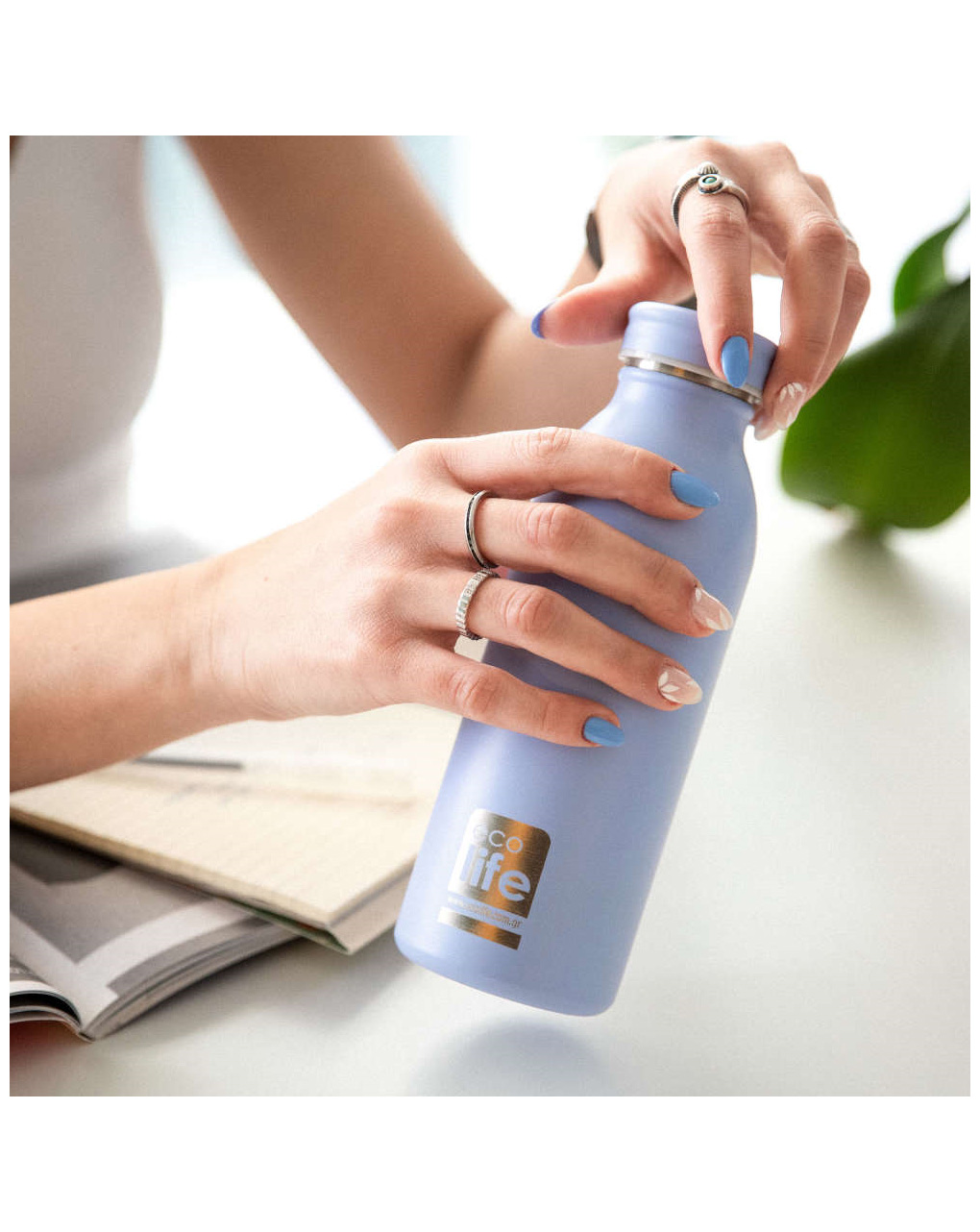 Ecolife μπουκάλι θερμός 450ml - pastel blue - Ecolife