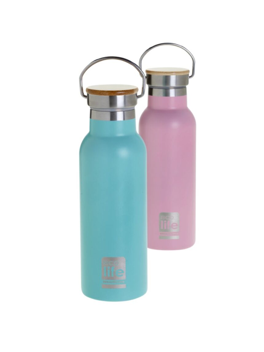 Ecolife μπουκάλι θερμός bamboo lid 500ml blue 33-bo-3044 - Ecolife