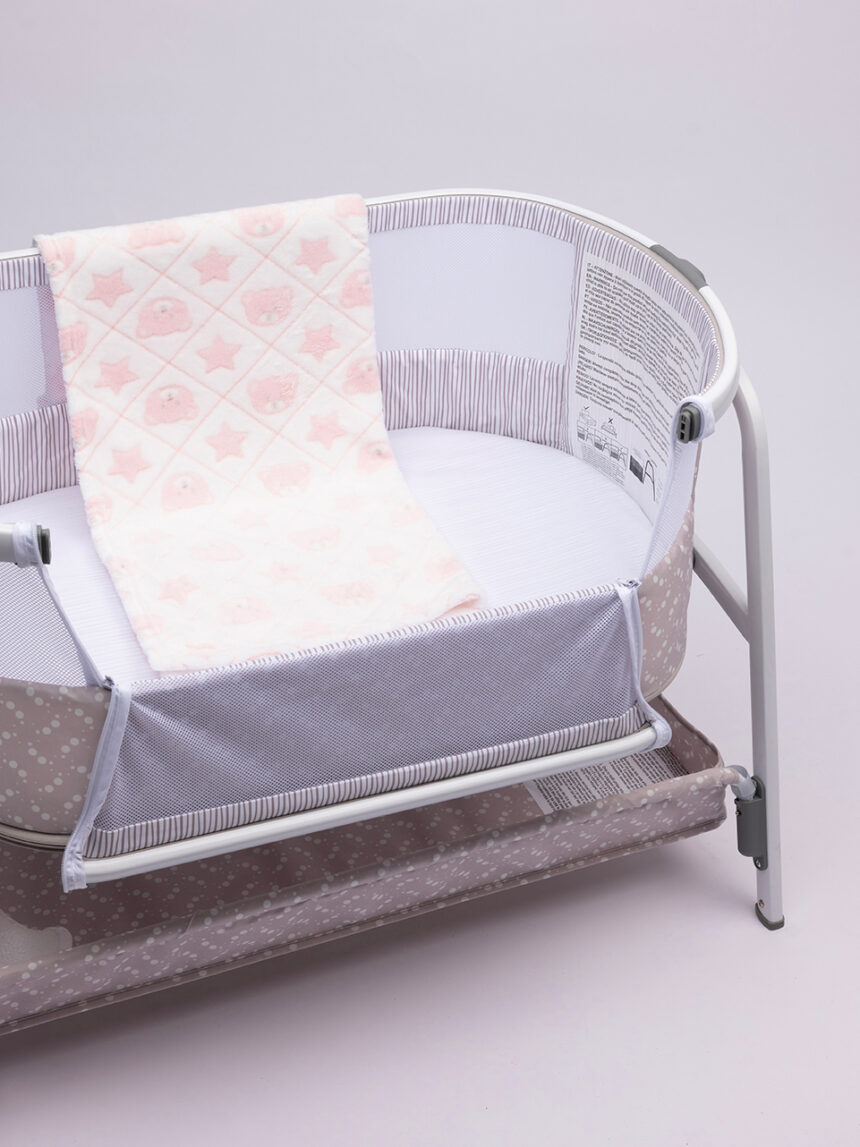 βρεφική κουβέρτα fleece ροζ με αρκουδάκια για λίκνο/πορτ-μπεμπέ - Prénatal