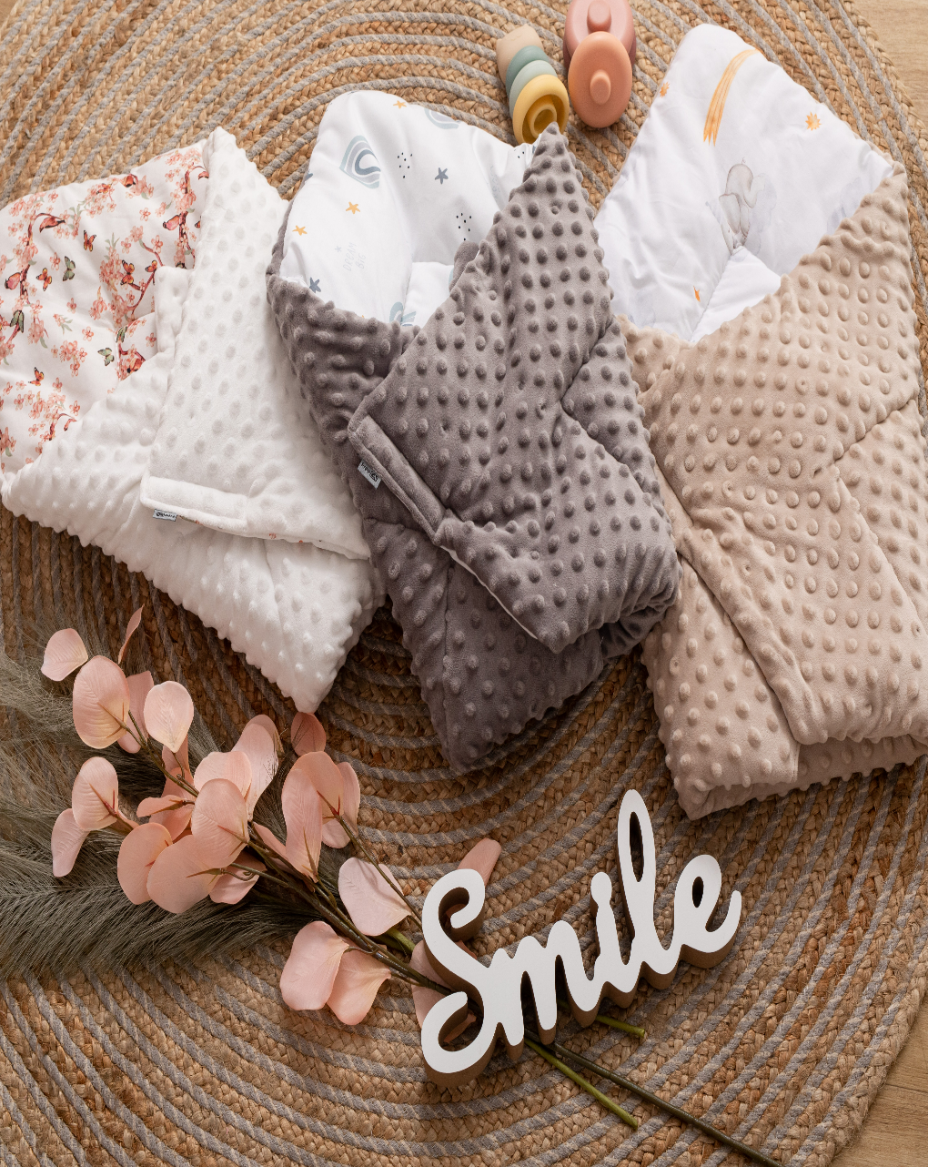 Bubaba κουβέρτα και κάλυμμα μεταφοράς happy friend peach 80050 65x65 cm - BUBABA