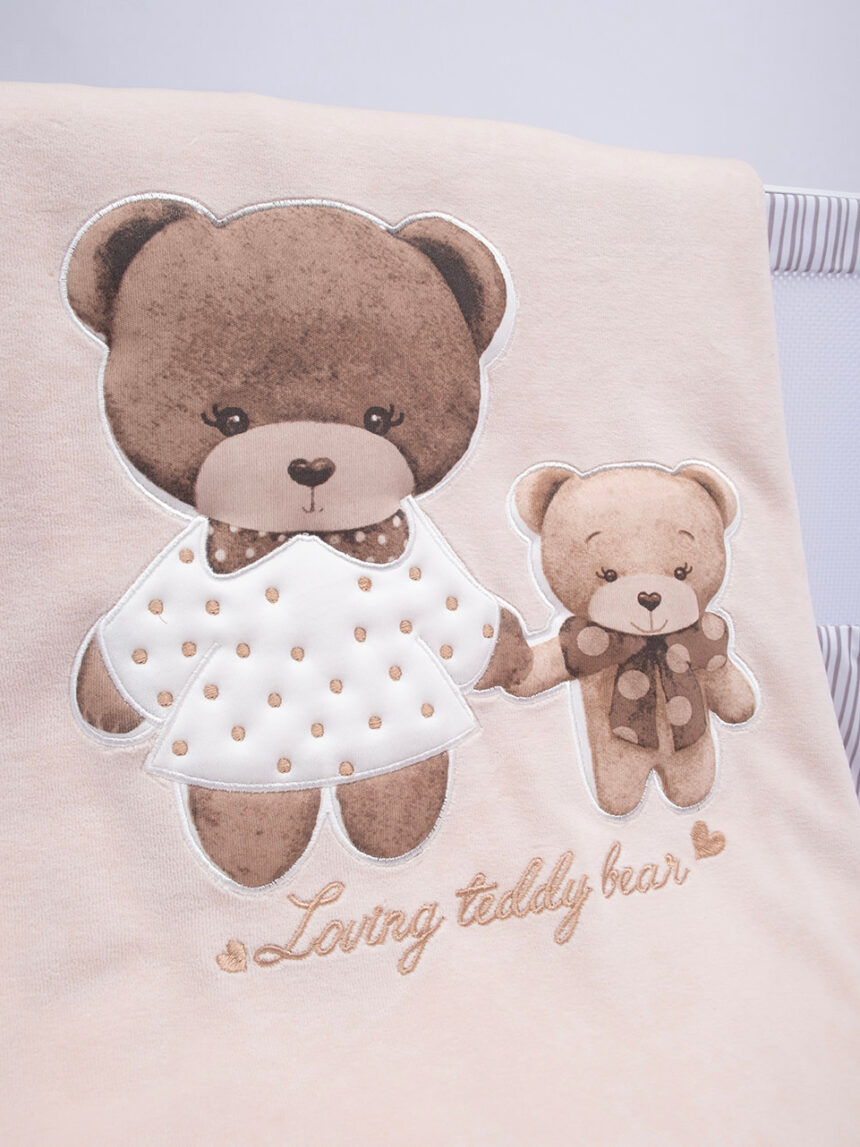 βρεφική σενίλ κουβέρτα teddy bear για λίκνο/πορτ-μπεμπέ - Prénatal