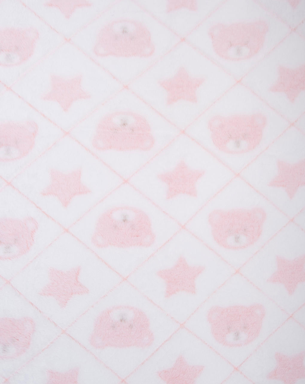 βρεφική κουβέρτα fleece ροζ με αρκουδάκια για λίκνο/πορτ-μπεμπέ - Prénatal