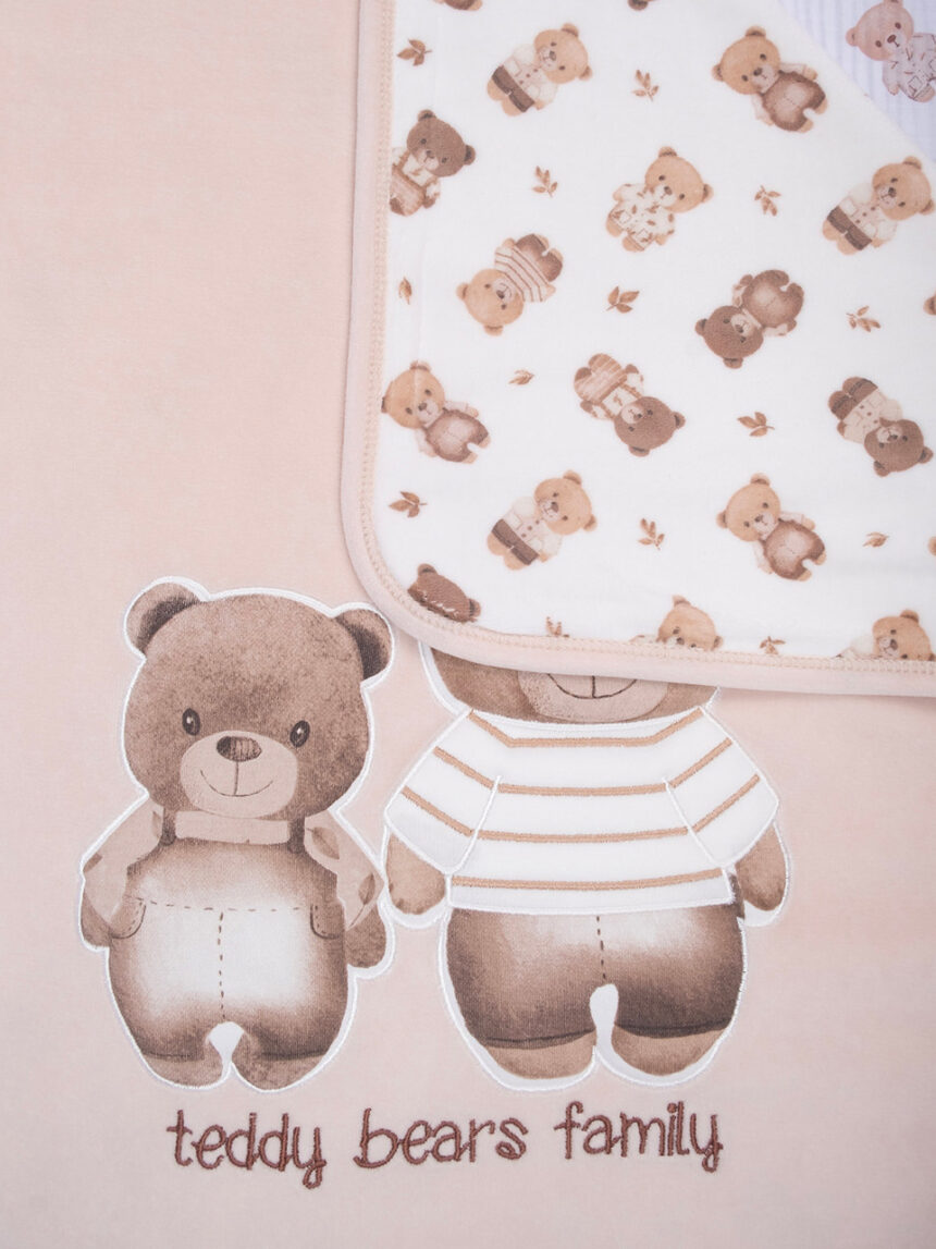 βρεφική σενίλ κουβέρτα teddy bears για λίκνο/πορτ-μπεμπέ - Prénatal