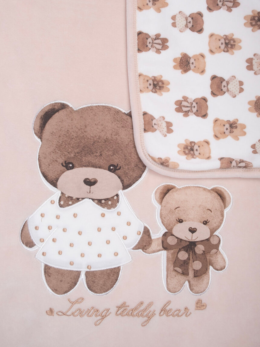 βρεφική σενίλ κουβέρτα teddy bear για λίκνο/πορτ-μπεμπέ - Prénatal