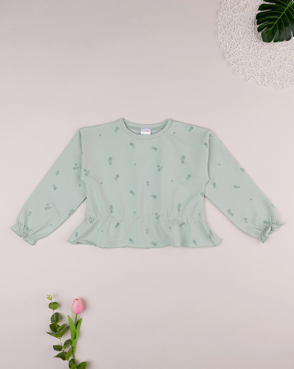 παιδική μπλούζα φούτερ πράσινη garden girl για κορίτσι - Prénatal