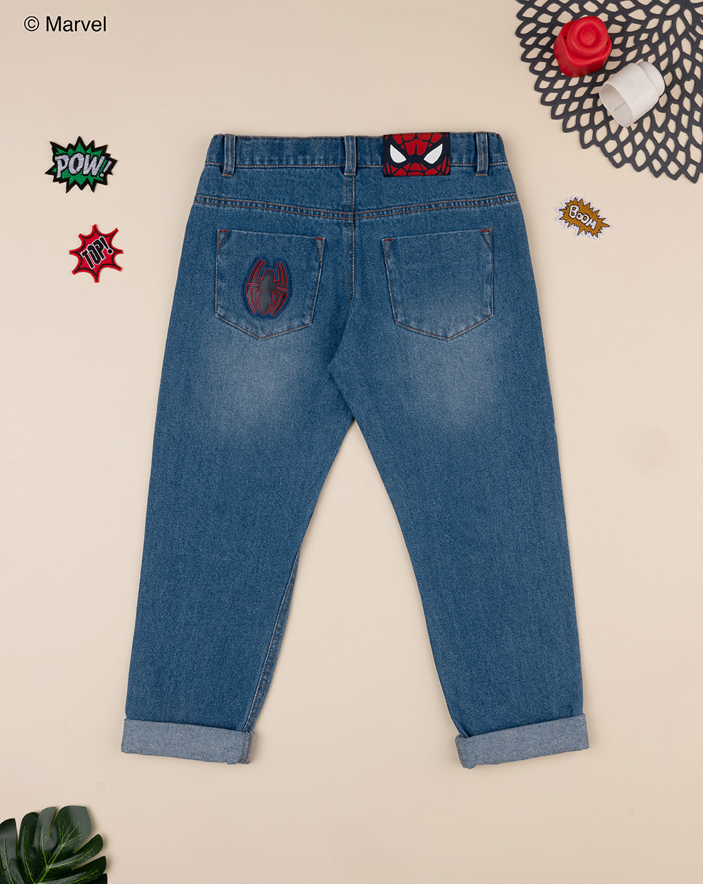 παιδικό τζιν παντελόνι μπλε spiderman για αγόρι - Prénatal