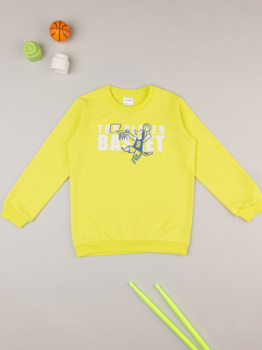 παιδική μπλούζα φούτερ κίτρινη basket για αγόρι - Prénatal
