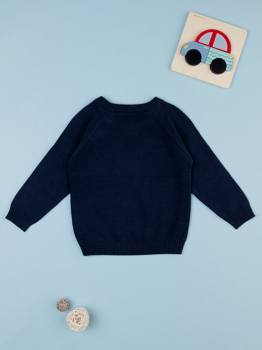βρεφικό πουλόβερ μπλε σκούρο ''άπειρο '' για αγόρι - Prénatal