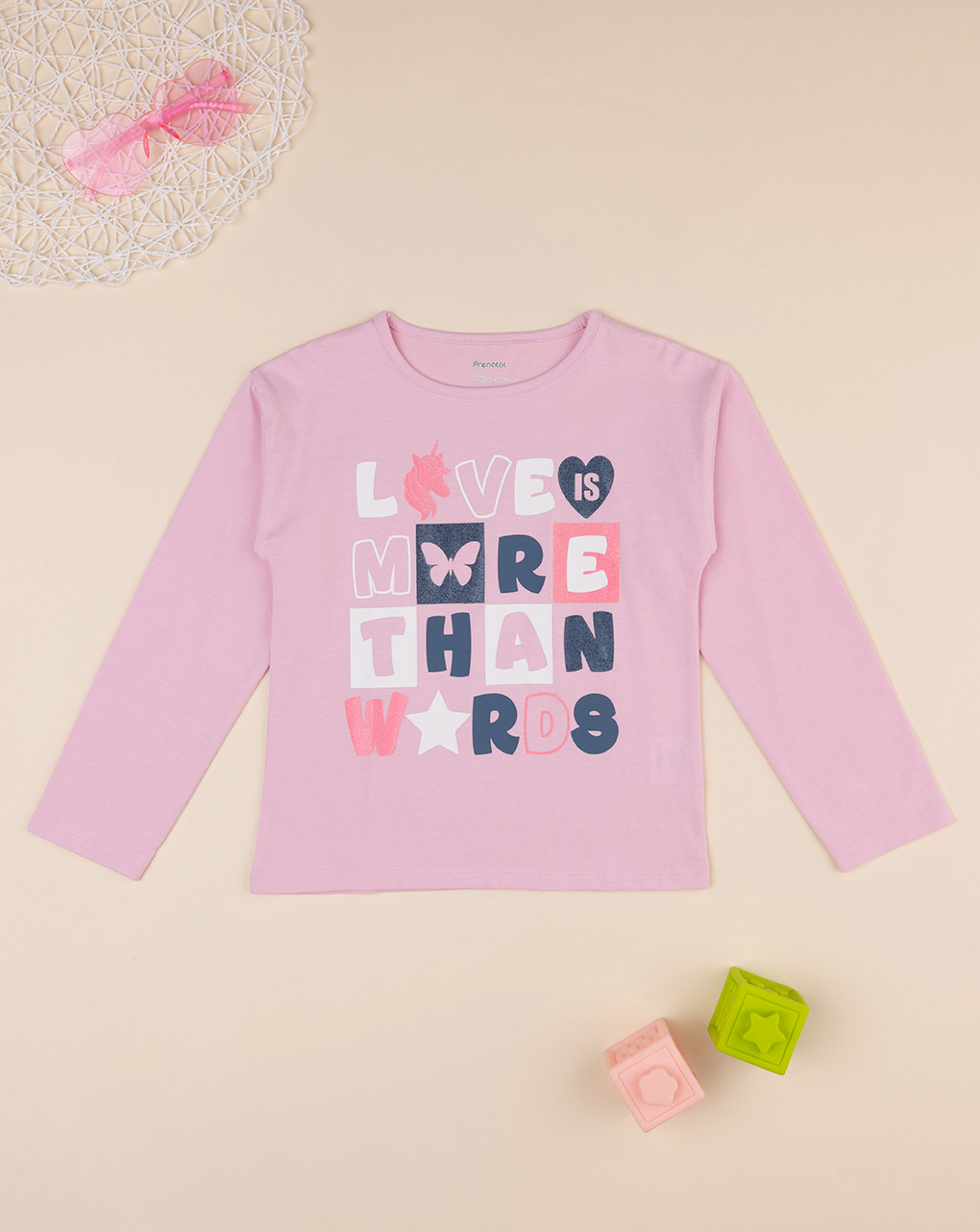 παιδική μπλούζα ροζ love για κορίτσι