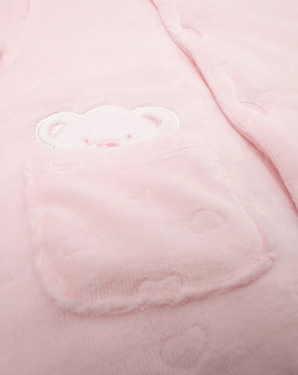 βρεφικό μπουφάν σενίλ ροζ με αρκουδάκι για κορίτσι - Prénatal