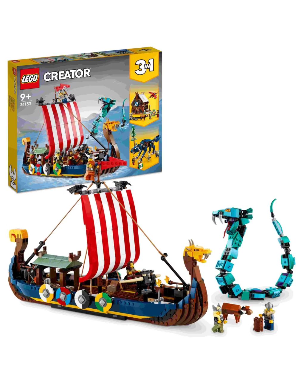 Lego creator πλοίο βίκινγκ και το ερπετό μίντγκαρντ 31132