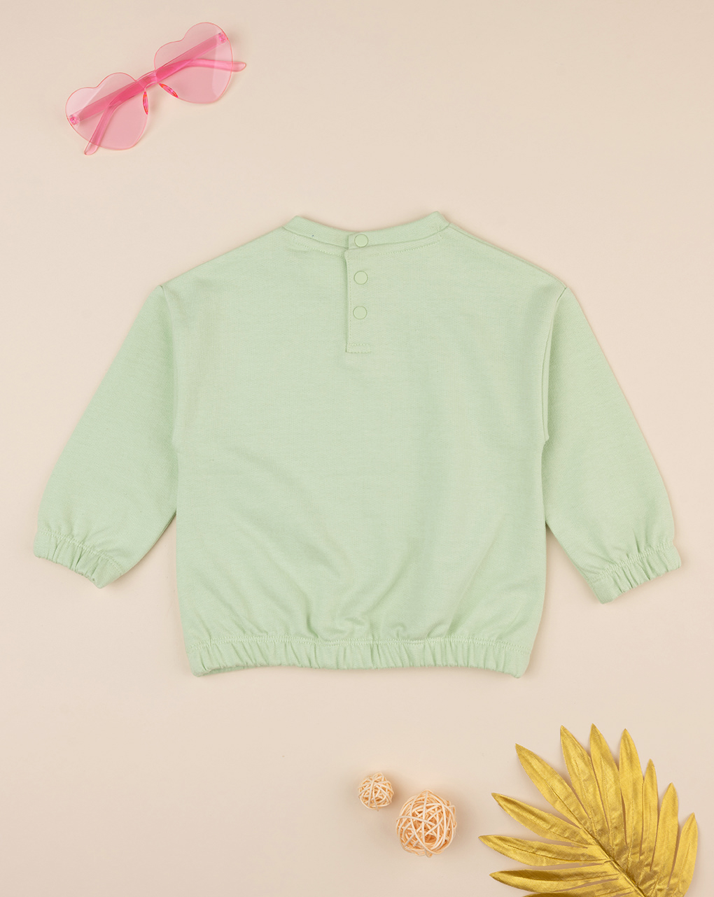 βρεφική μπλούζα φούτερ πράσινη love για κορίτσι - Prénatal
