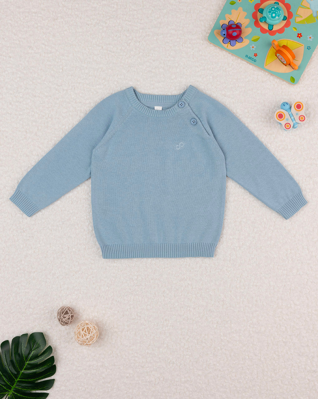 βρεφικό πουλόβερ γαλάζιο ''άπειρο '' για αγόρι - Prénatal