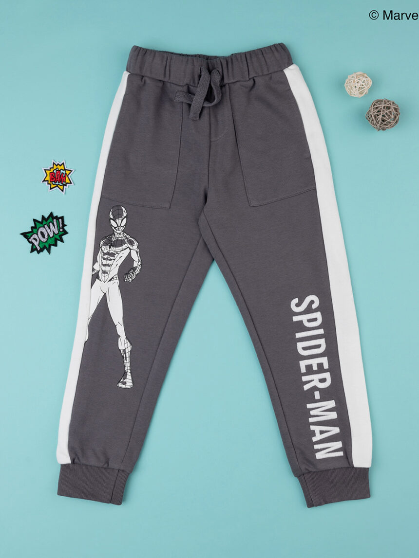 παιδικό παντελόνι φόρμας γκρι με τον spiderman για αγόρι - Prénatal