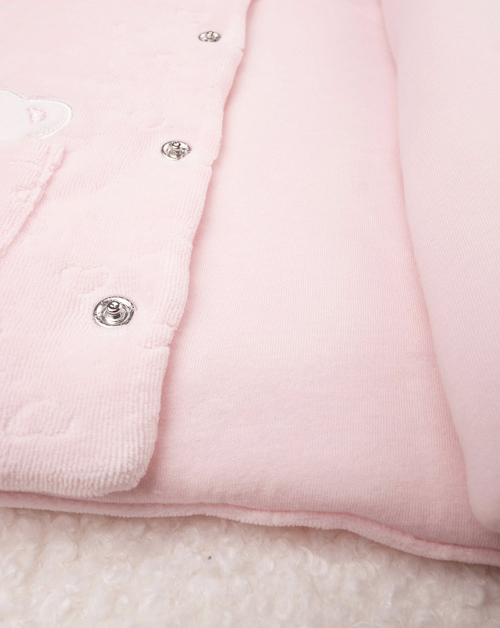 βρεφικό μπουφάν σενίλ ροζ με αρκουδάκι για κορίτσι - Prénatal