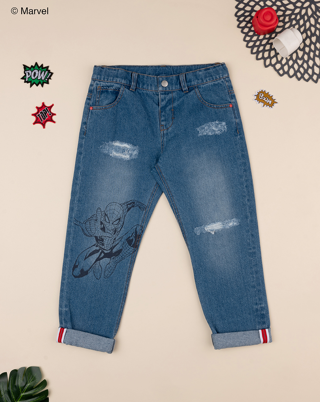 παιδικό τζιν παντελόνι μπλε spiderman για αγόρι - Prénatal