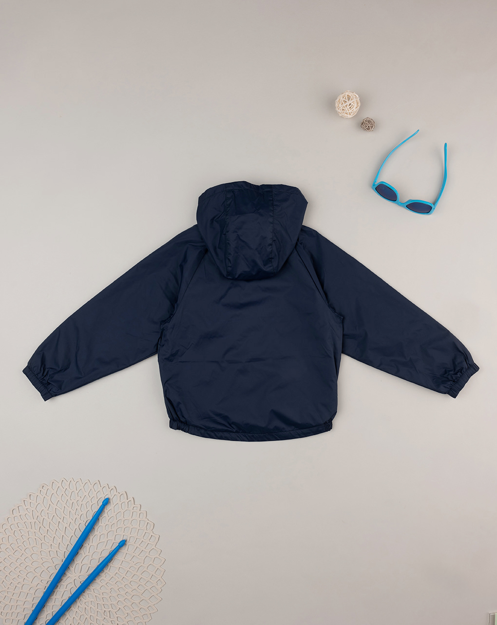 παιδικό αντιανεμικό μπουφάν μπλε με δεινόσαυρο για αγόρι - Prénatal