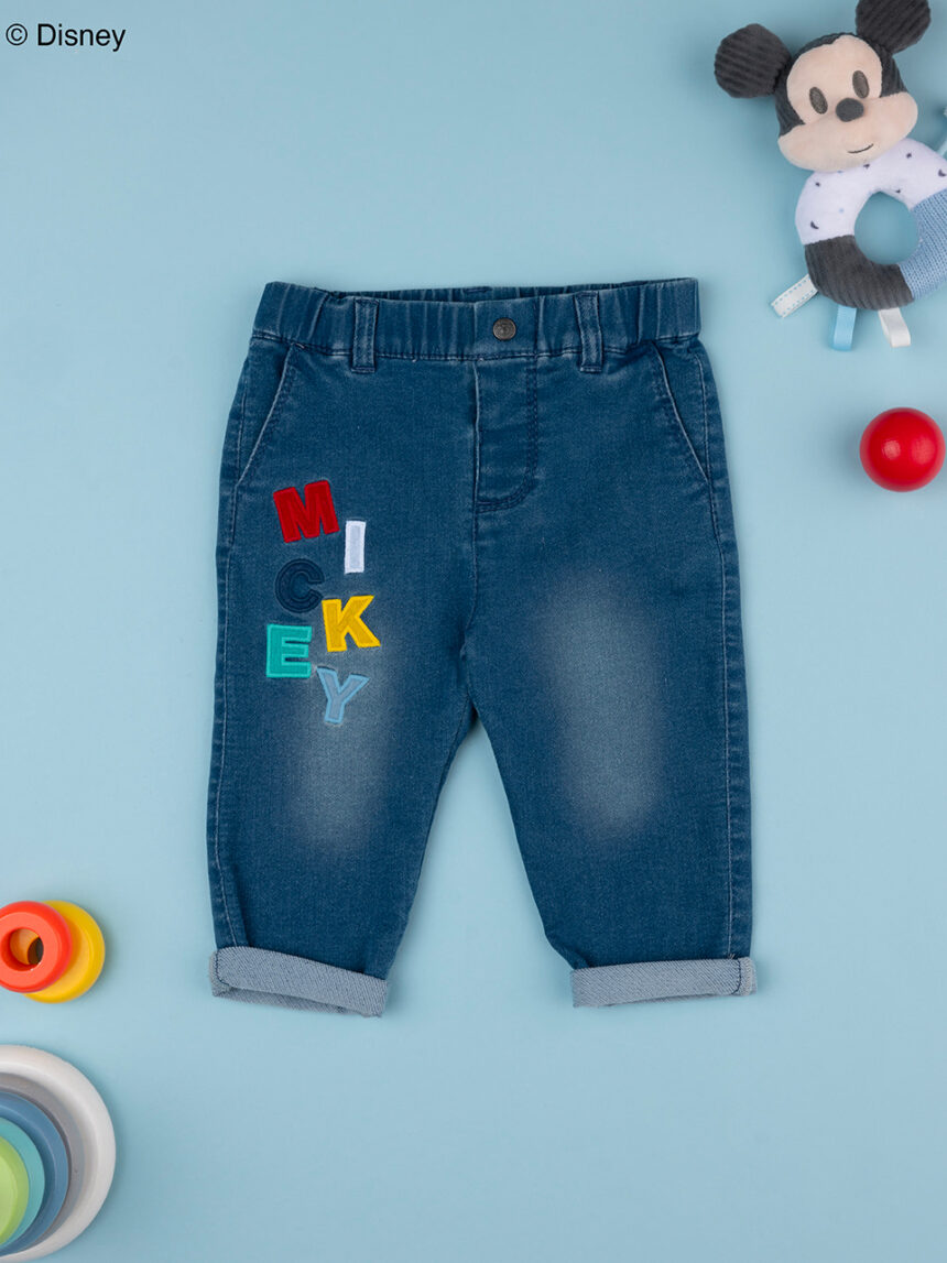 βρεφικό τζιν παντελόνι μπλε με το mickey για αγόρι - Prénatal