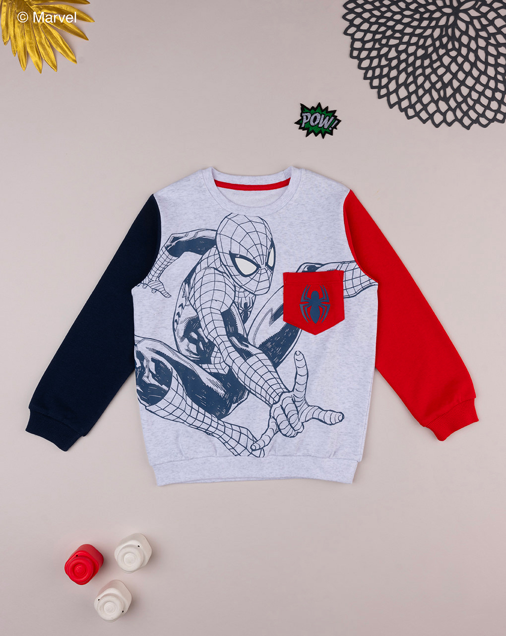 παιδική μπλούζα φούτερ γκρι spiderman για αγόρι