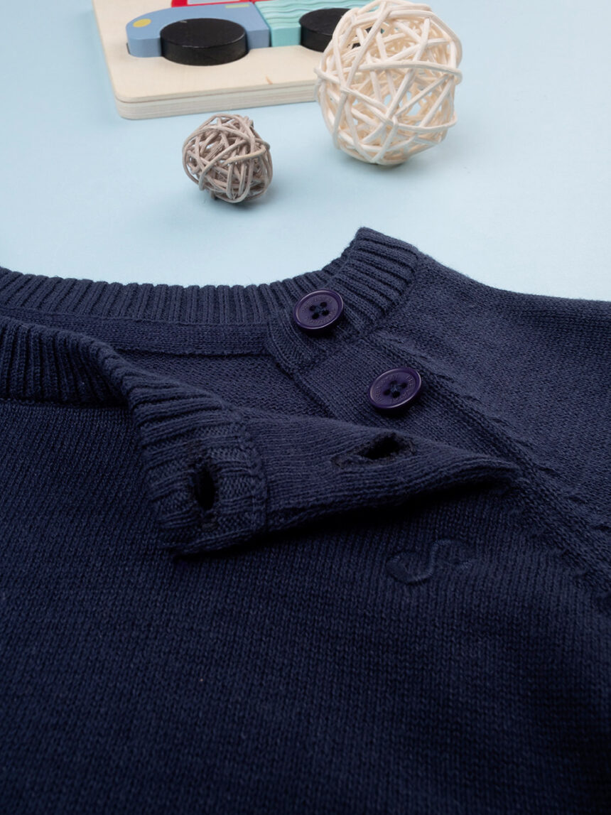 βρεφικό πουλόβερ μπλε σκούρο ''άπειρο '' για αγόρι - Prénatal