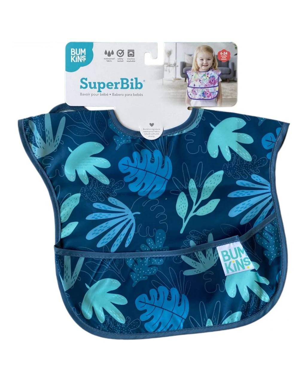 Bumkins αδιάβροχη σαλιάρα 6-24m blue tropic - BUMKINS