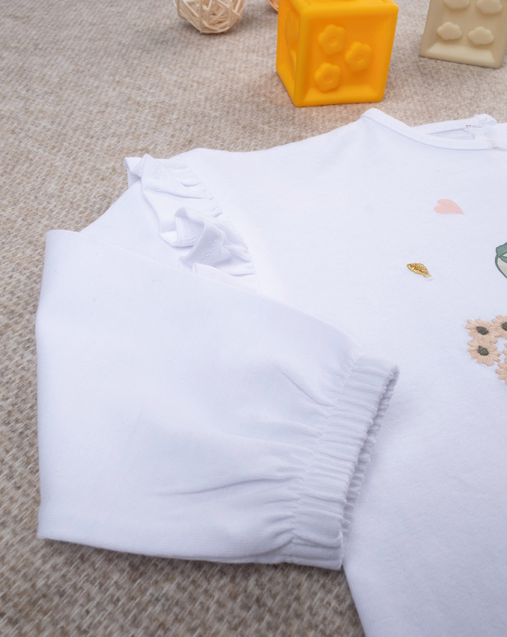 βρεφική μπλούζα λευκή garden για κορίτσι - Prénatal