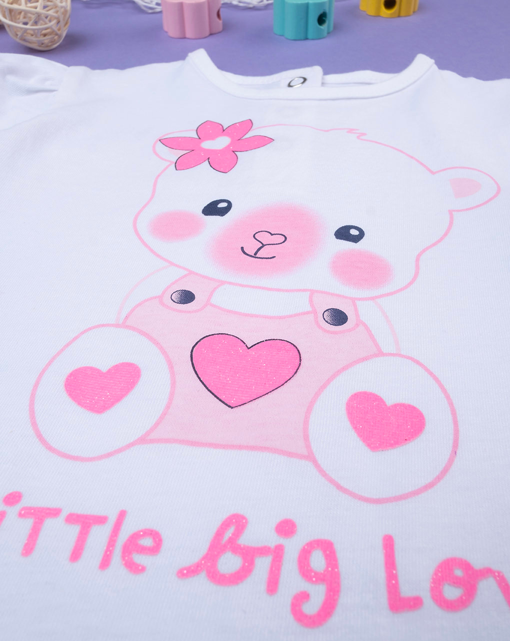 βρεφική μπλούζα λευκή little big love για κορίτσι - Prénatal