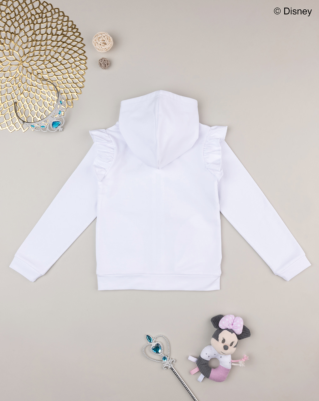 παιδική ζακέτα φούτερ λευκή με τη minnie για κορίτσι - Prénatal