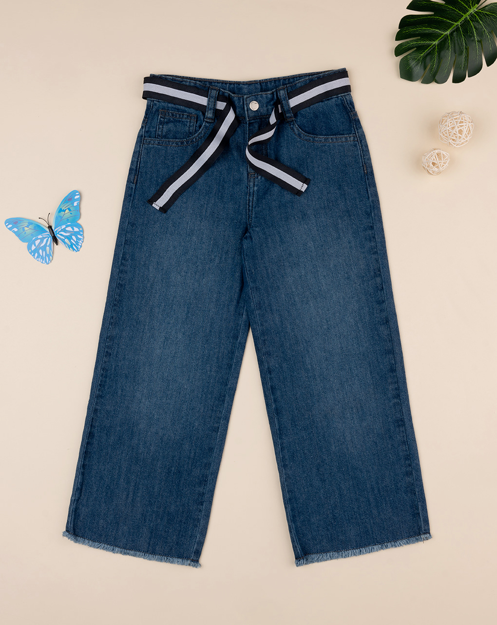 παιδικό τζιν παντελόνι palazzo μπλε για κορίτσι - Prénatal