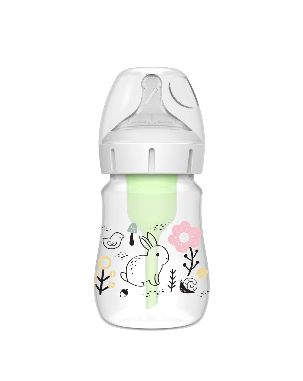 Dr. brown's options+ πλαστικό μπιμπερό με φαρδύ λαιμό & anti-colic λαγουδάκι 150ml 112.70.1hc.388 - Dr Browns