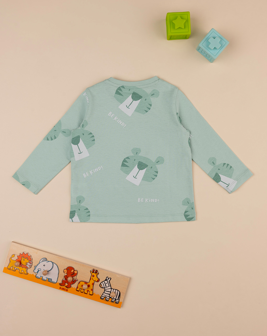 βρεφική μπλούζα πράσινη με τιγράκια για αγόρι - Prénatal