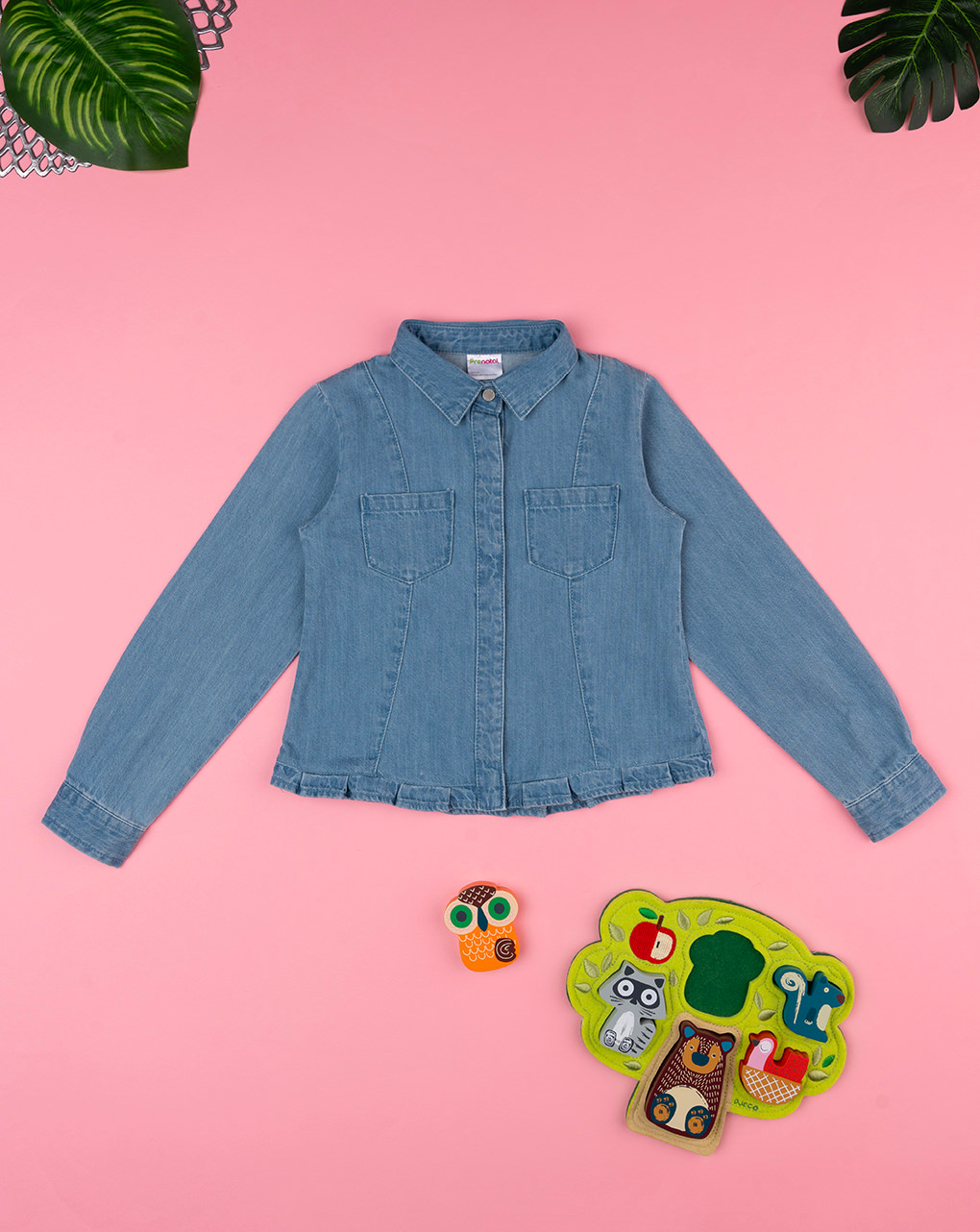 παιδικό τζιν πουκάμισο μπλε για κορίτσι