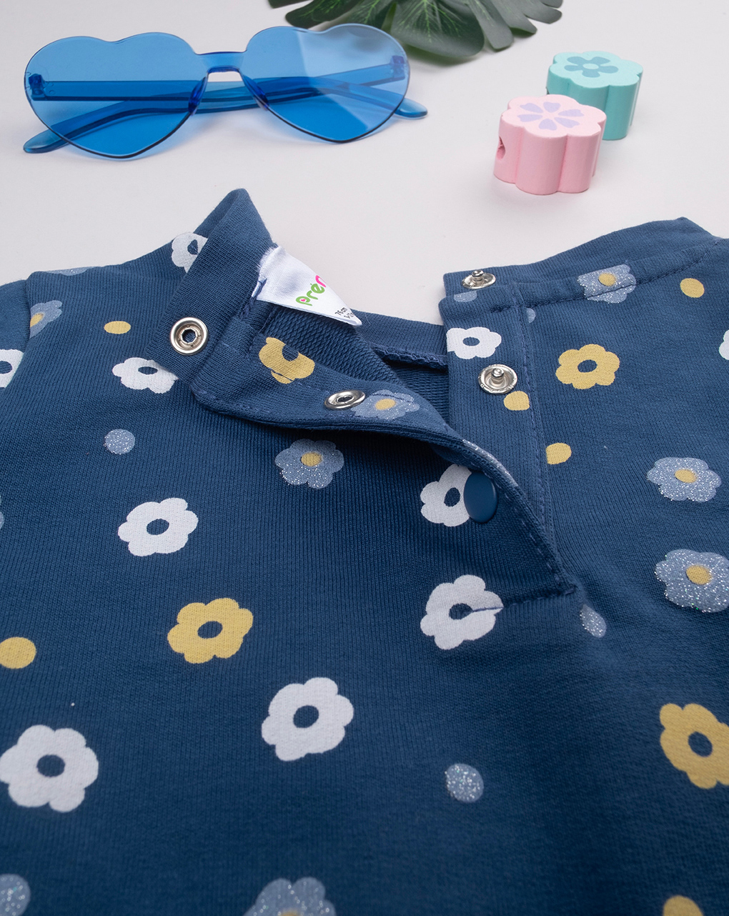 βρεφική μπλούζα μπλε φλοράλ για κορίτσι - Prénatal