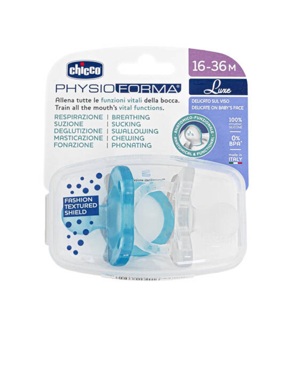 Chicco πιπίλα physioforma soft luxe 16-36m πράσινο-γκρι 2τμχ - Chicco