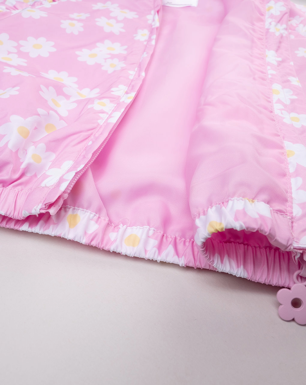 βρεφικό αντιανεμικό μπουφάν ροζ με μαργαρίτες για κορίτσι - Prénatal