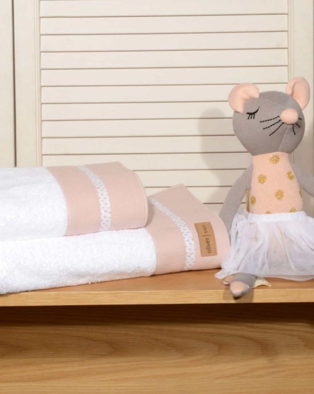 Baby oliver σετ πετσετών dusty pink 46-6760/402