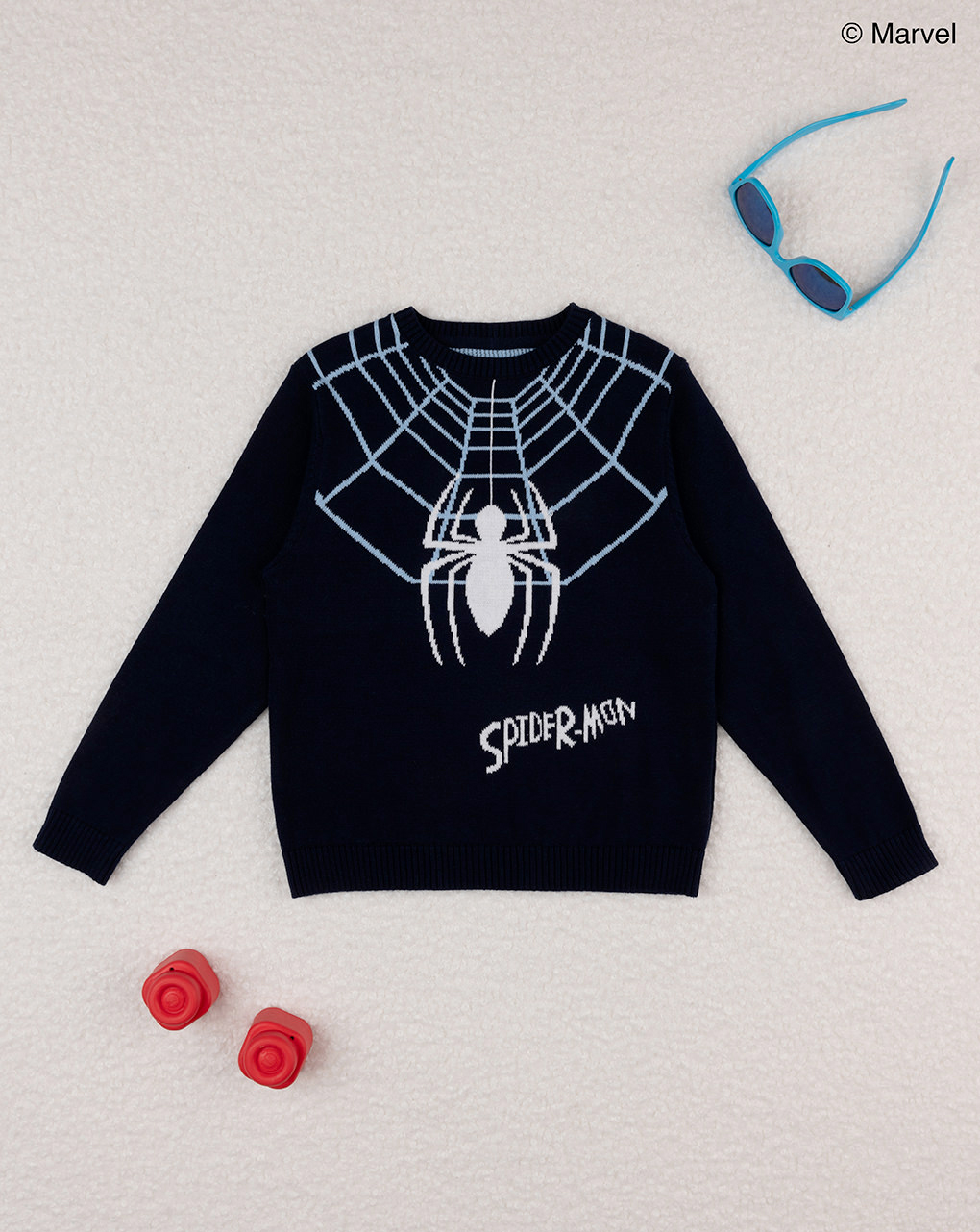 παιδικό πουλόβερ μπλε spiderman για αγόρι